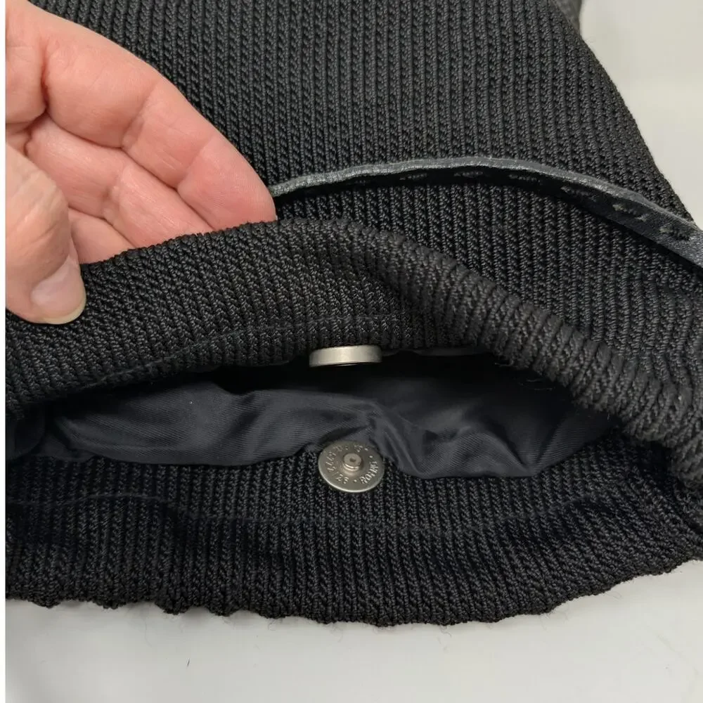 The Sak Black Crochet Knit Hobo Bag Y2K Boho Minimalist Leather Strap